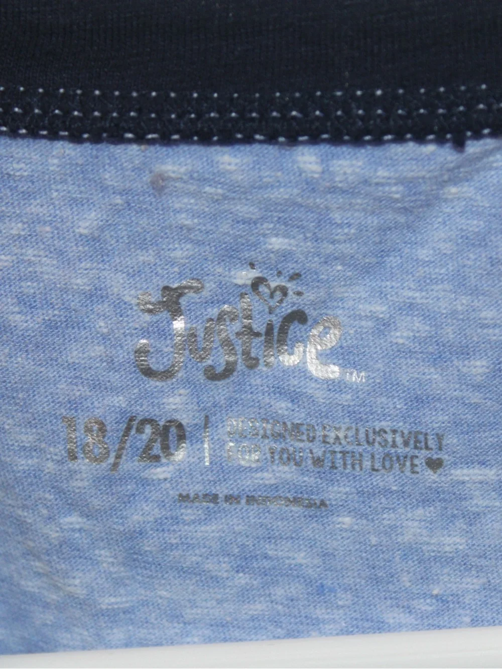 Justice Girls Size 18/20 Raglan Long Sleeve Shirt Blue/Navy NWOT